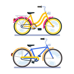 Two retro bicycles for woman and man