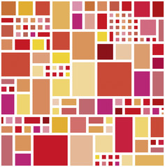 Vector illustration of simple geometric seamless pattern of small and big squares in chaotic spread.