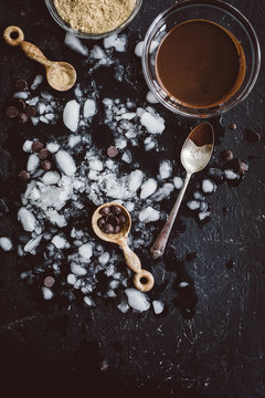Smores ingredients on ice