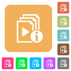 Playlist information rounded square flat icons