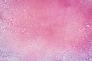 Pink brine and salt  of Sivash Lake, colored by microalgae Dunaliella salina, famous for its...