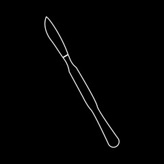 Scalpel white color path icon .
