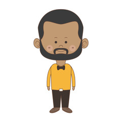 cute man cartoon standing formal clothes character