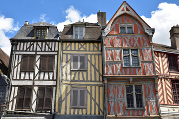 Maisons à pans de bois à Auxerre en Bourgogne, France