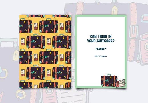 Stickered Suitcase Greeting Card Layout 1
