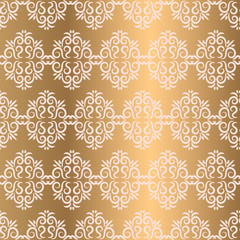 Fototapeta premium Golden damask pattern.