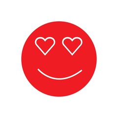 Love emoji flat icon.