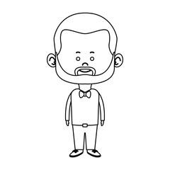 cute man cartoon standing formal clothes character