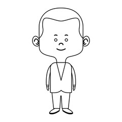 cute man cartoon standing formal clothes character