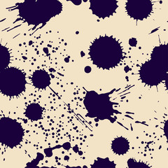 Seamless abstract grunge vector seamless pattern. Artistic splash blots. Spots ink stains background
