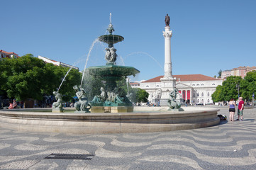 Fototapeta na wymiar Rossio Square in Lisbon