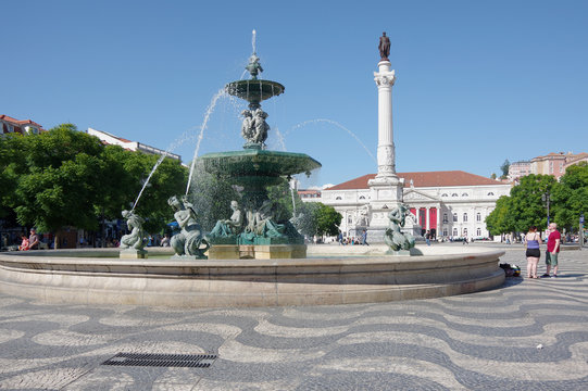 Rossio Square In Lisbon