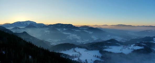 Fototapeta na wymiar Schneeberg Panorama / Niederösterreich