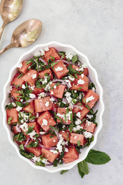 Minty Watermelon Feta Salad