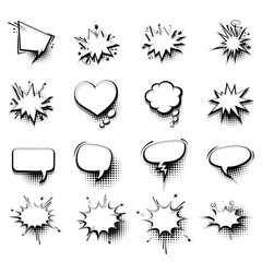 Comic empty text speech bubble 20