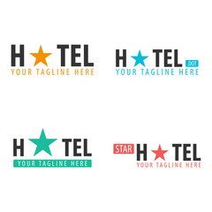 Hostel logo. Hotel logo. Travel rest place. Vector illustration.