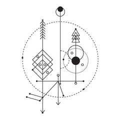 Sacred geometry, vector graphic design elements.