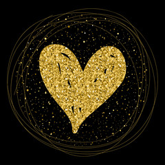 Doodle hand drawn heart for design t shirt, wedding card, bridal invitation