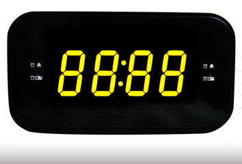 Vintage digital radio clock alarm with led display. full digits. Customizable.
