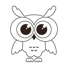 cute owl icon isolated on white