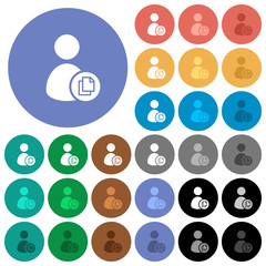 Copy user account round flat multi colored icons