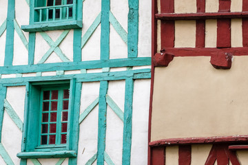 Fototapeta na wymiar Facade of traditional Breton houses
