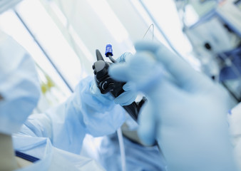 Doctor conducting medical endoscopy procedures - obrazy, fototapety, plakaty
