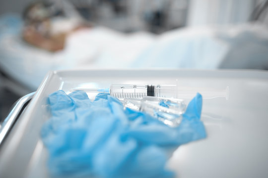 Dying man in the hospital ward