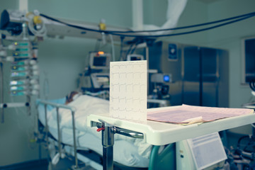 Medical documents in the hospital ward