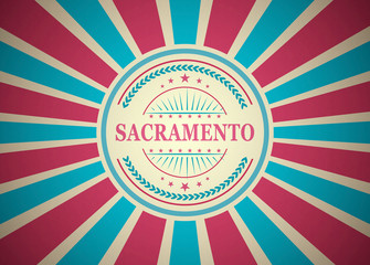 Sacramento Retro Vintage Style Stamp Background