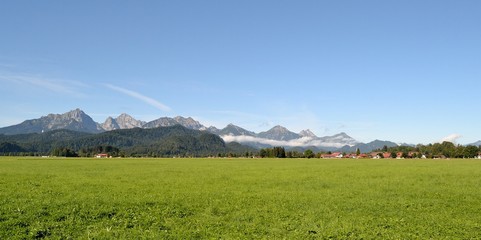 Alpes vue d'Allemagne près de Fussen