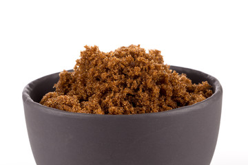 Brown sugar on white