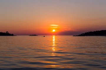 Fototapeta na wymiar Sunset at sea in Rovinj