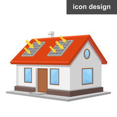 Solar energy house icon
