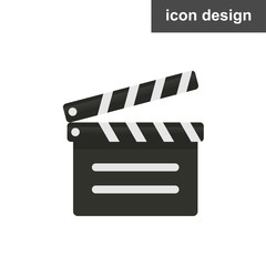 Vector icon of clapperboard cinema