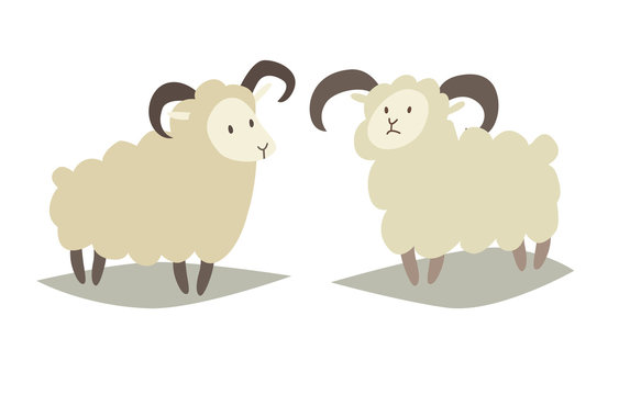Sheeps vector icons, isolated on white background