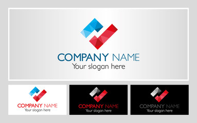 Nowoczesne logo dla firmy czerwono niebieskie ok - obrazy, fototapety, plakaty