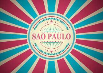Sao Paulo Retro Vintage Style Stamp Background