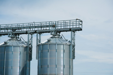 Steel grain silos used to store grain