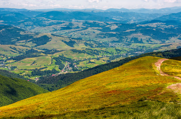 Obraz premium view of rural area from the high hillside