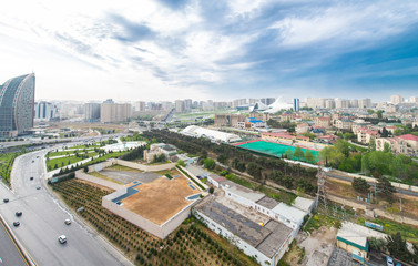 View of Baku Azerbaijan from building top