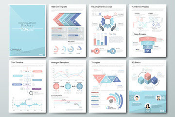 Obraz na płótnie Canvas Big set of infographic vector elements and business brochures