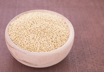 Amaranth seeds on the wooden table (Amaranthus)