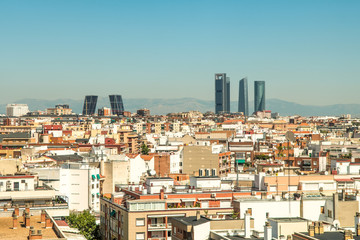 panoramic views to madrid skyline, Spain