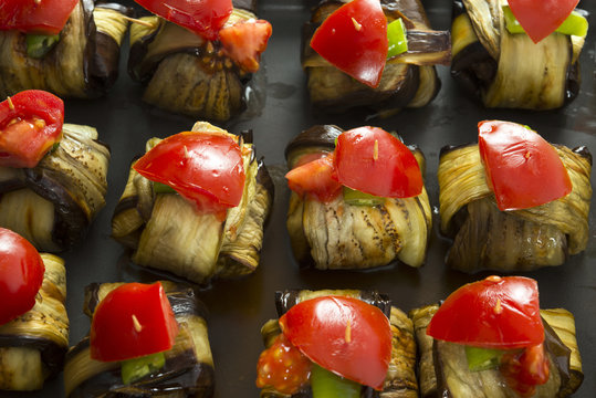 Islim Kebab Wrapped in Eggplants.Turkish cuisine.