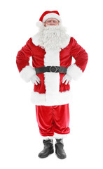 Authentic Santa Claus standing on white background
