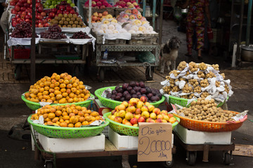 tropical fruit in market stall