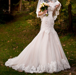 Bride and wedding bouquet