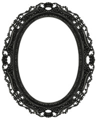 Black baroque oval frame