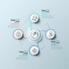 Modern spiral infographics options banner